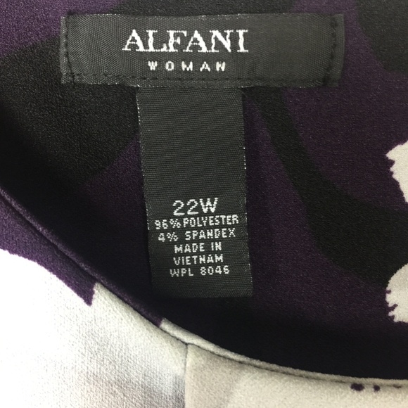 Alfani Floral-Print A-Line Plum Watercolor Dress - Picture 6 of 8